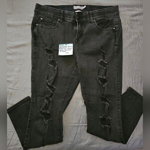 Torrid Charcoal Distressed Skinny Jeans